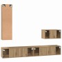 Mueble de TV de Pared Montaje en la pared 4 pcs Roble artesanal en Muebles TV | Comprar online en Foro24