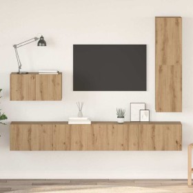 Conjunto de mueble de TV 4 pcs Roble artisan 30.5 x 30 x 110 cm