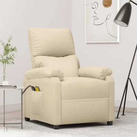 Elektrischer Massagesessel aus cremefarbenem Stoff von vidaXL, Elektrische Massagesessel - Ref: Foro24-3073826, Preis: 243,86...