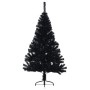 Medio árbol de Navidad artificial con soporte PVC negro 120 cm