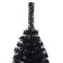 Medio árbol de Navidad artificial con soporte PVC negro 120 cm