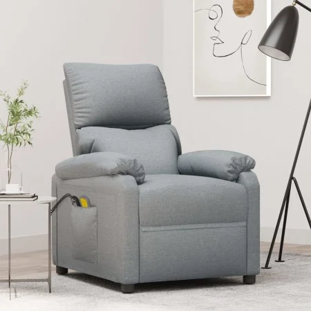 Elektrischer Massagesessel aus hellgrauem Stoff von vidaXL, Elektrische Massagesessel - Ref: Foro24-3073827, Preis: 245,41 €,...