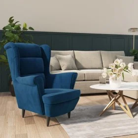 Sillón de terciopelo azul de vidaXL, Sillones - Ref: Foro24-324058, Precio: 202,15 €, Descuento: %