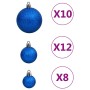 Juego de bolas de Navidad 111 pzas poliestireno azul