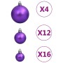 Juego de bolas de Navidad 111 pzas poliestireno morado