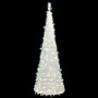 Árbol de Navidad artificial desplegable 100 LED blanco 150 cm