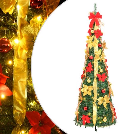 Árbol de Navidad artificial desplegable 150 LED verde 180 cm