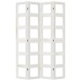 Biombo separador de 4 paneles madera maciza Paulownia blanco