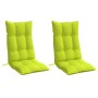 Cojines de silla respaldo alto 2 uds tela Oxford verde brillo