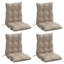 Cojines para silla respaldo bajo 4 uds tela Oxford gris taupe