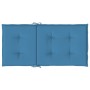 Cojines silla respaldo bajo 4 ud tela azul melange 100x50x4 cm