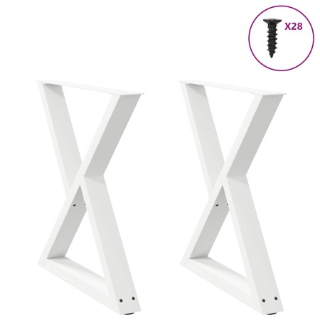 Patas para mesa de comedor (2 unidades), color blanco, 70 x (72-73,3) cm, acero en Patas para mesas | Comprar online en Foro24