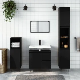 Badezimmerschrank aus schwarzem Sperrholz, 65 x 33 x 60 cm von vidaXL, Badezimmerwaschtische - Ref: Foro24-831605, Preis: 64,...
