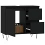 Armario de baño madera contrachapada negro 65x33x60 cm de vidaXL, Tocadores de baño - Ref: Foro24-831605, Precio: 64,72 €, De...