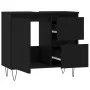 Armario de baño madera contrachapada negro 65x33x60 cm de vidaXL, Tocadores de baño - Ref: Foro24-831605, Precio: 64,72 €, De...