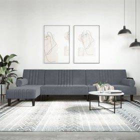 Sofá cama en forma de L terciopelo gris oscuro 260x140x70 cm de vidaXL, Sofás - Ref: Foro24-3157243, Precio: 474,76 €, Descue...