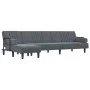 L-förmiges Schlafsofa aus dunkelgrauem Samt, 260 x 140 x 70 cm von vidaXL, Sofas - Ref: Foro24-3157243, Preis: 420,02 €, Raba...