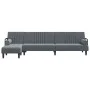 L-förmiges Schlafsofa aus dunkelgrauem Samt, 260 x 140 x 70 cm von vidaXL, Sofas - Ref: Foro24-3157243, Preis: 420,02 €, Raba...