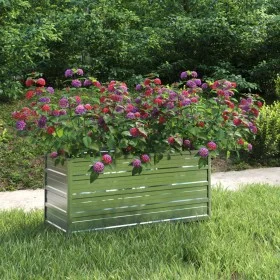 Blumenbeet aus silberverzinktem Stahl, 100 x 40 x 45 cm von vidaXL, Töpfe und Pflanzgefäße - Ref: Foro24-316897, Preis: 31,62...