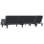 L-förmiges Schlafsofa aus dunkelgrauem Samt, 260 x 140 x 70 cm von vidaXL, Sofas - Ref: Foro24-3157243, Preis: 420,02 €, Raba...