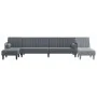 L-förmiges Schlafsofa aus dunkelgrauem Samt, 260 x 140 x 70 cm von vidaXL, Sofas - Ref: Foro24-3157243, Preis: 420,02 €, Raba...