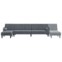 L-förmiges Schlafsofa aus dunkelgrauem Samt, 260 x 140 x 70 cm von vidaXL, Sofas - Ref: Foro24-3157243, Preis: 474,76 €, Raba...