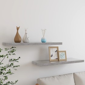 Floating wall shelf 2 pcs MDF concrete gray 80x23.5x3.8 cm by vidaXL, Shelves and shelves - Ref: Foro24-326601, Price: 38,31 ...