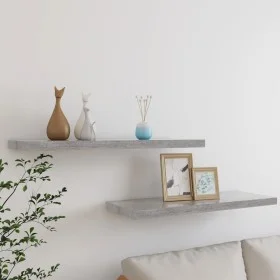 Floating wall shelf 2 pcs MDF concrete gray 80x23.5x3.8 cm by vidaXL, Shelves and shelves - Ref: Foro24-326601, Price: 38,94 ...