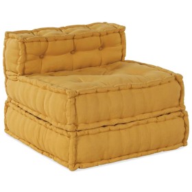 Puf modular de tela amarillo 70x70x54 Puf modular de tela amarillo 70x70x54