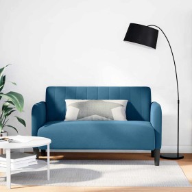 Sofá Loveseat Terciopelo Azul 109 cm Sofá Loveseat Terciopelo Azul 109 cm