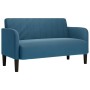 Sofá Loveseat Terciopelo Azul 109 cm