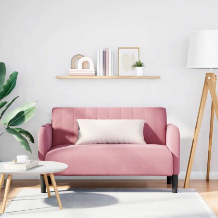 Sofá Loveseat terciopelo rosa 109 cm