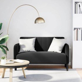 Sofá Loveseat Terciopelo Negro 109 cm Sofá Loveseat Terciopelo Negro 109 cm