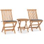 Set comedor de jardín plegable 3 piezas madera de teca cojines
