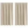 Cortinas con cortinas 2 pcs Crema 140 x 140 cm Terciopelo