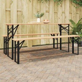 Pierna de Mesa de Cerveza 2 pcs Negro 39 x 3 x 75 cm
