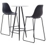 Hochtisch- und Hocker-Set, 3-teilig, aus schwarzem Kunststoff von vidaXL, Möbelsets für Küchen und Esszimmer - Ref: Foro24-27...
