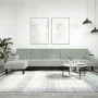 Sofá cama en forma de L terciopelo gris claro 260x140x70 cm by vidaXL, Sofas - Ref: Foro24-3157242, Price: 410,96 €, Discount: %