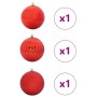 Juego de Esferas de Navidad 3 pcs Rojo