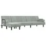 Sofá cama en forma de L terciopelo gris claro 260x140x70 cm by vidaXL, Sofas - Ref: Foro24-3157242, Price: 410,96 €, Discount: %