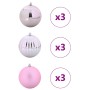 Juego de Esferas de Navidad 9 pcs Rosa
