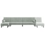Sofá cama en forma de L terciopelo gris claro 260x140x70 cm by vidaXL, Sofas - Ref: Foro24-3157242, Price: 413,31 €, Discount: %