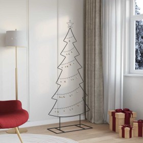Árbol de Navidad de metal con soporte Negro 180 cm Acero
