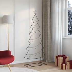 Árbol de Navidad de metal con soporte Negro 180 cm Acero