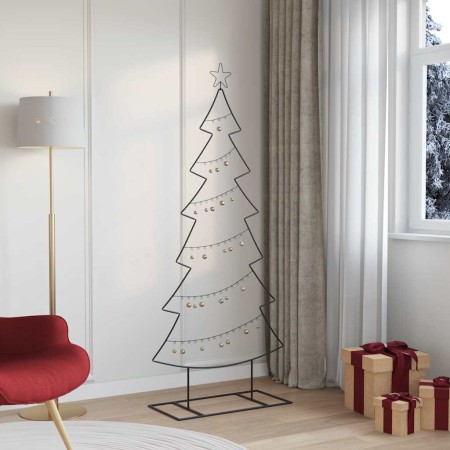 Árbol de Navidad de metal con soporte Negro 180 cm Acero