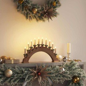 Arco de Velas de Navidad con 10 Velas LED Marrón 47 x 5 x 29 cm