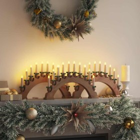 Arco de Velas de Navidad con 10 Velas LED 3 pcs Marrón