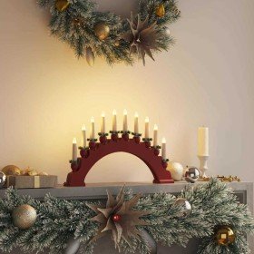 Arco de Velas de Navidad con 10 Velas LED Rojo 47 x 5 x 29 cm