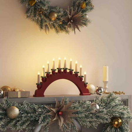 Arco de Velas de Navidad con 10 Velas LED Rojo 47 x 5 x 29 cm