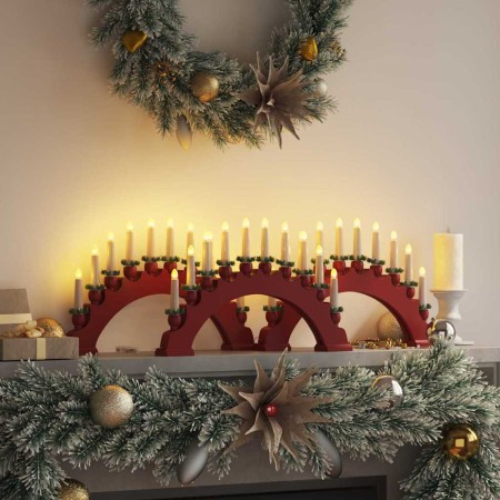 Arco de Velas de Navidad con 10 Velas LED 3 pcs Rojo